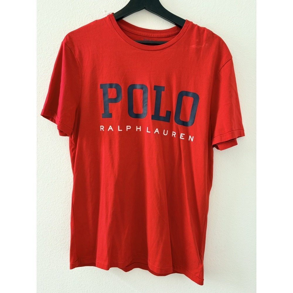 Polo Ralph Lauren T-Shirt Mens Medium Red Custom Slim Fit Big Logo Tee